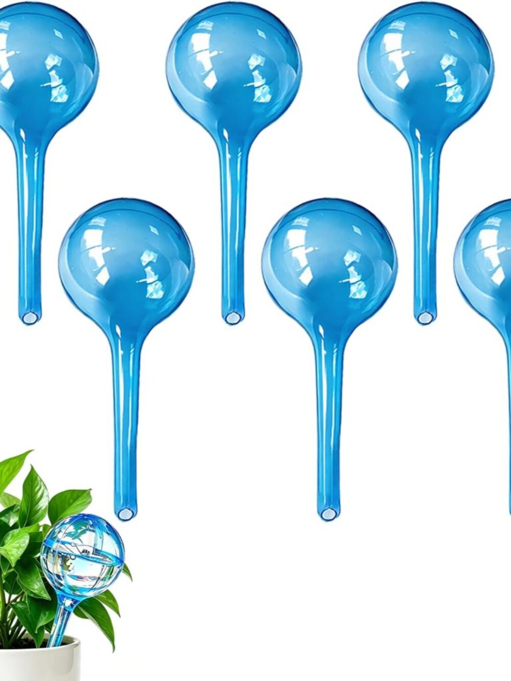 Small Plant Watering Globes, 6pcs Plastic Plant Self Watering Devices